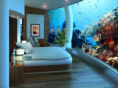 Opulência: um quarto no abrigo do Vivos Europa One, que está sendo apelidado de %u2018escape final do apocalipse%u2019.